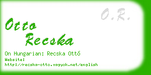otto recska business card